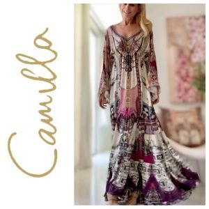 💜 Camilla Violet City Paneled Maxi Dress Size Small  see description.
